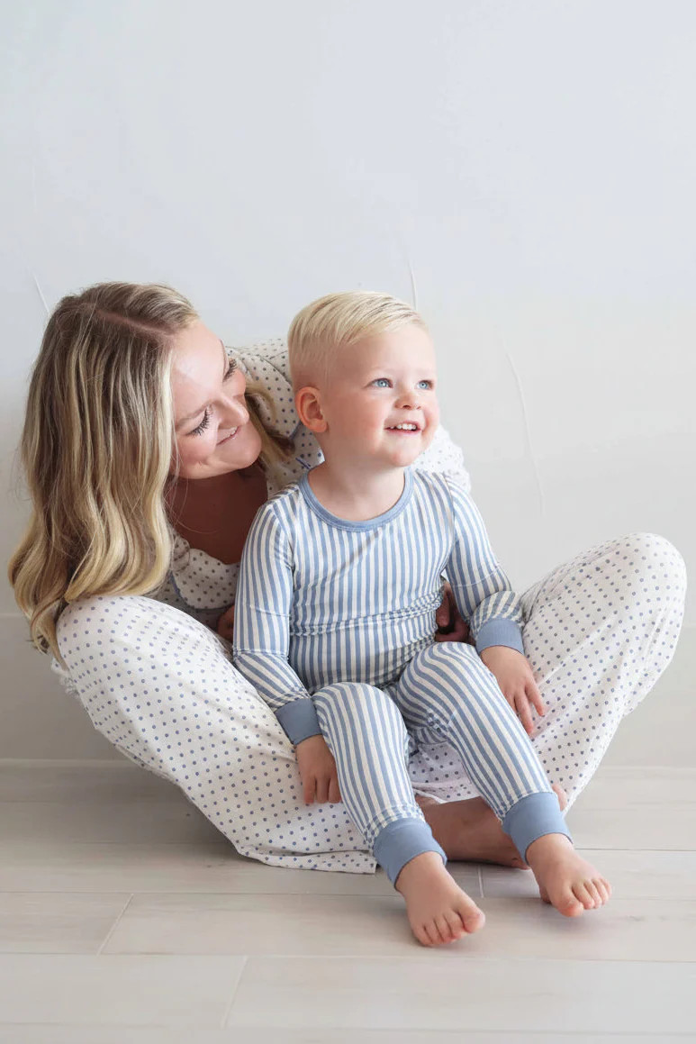 Snuggle Stripes Two Piece Pajama Set | Caden Lane