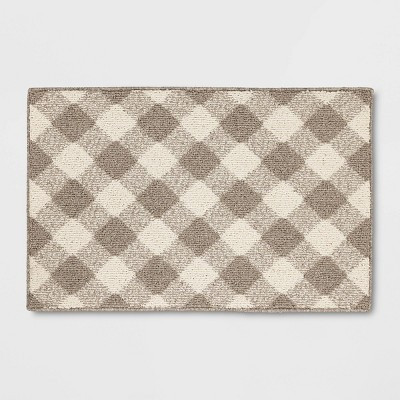 Gingham Washable Rug Heathered Gray/Ivory - Threshold™ | Target