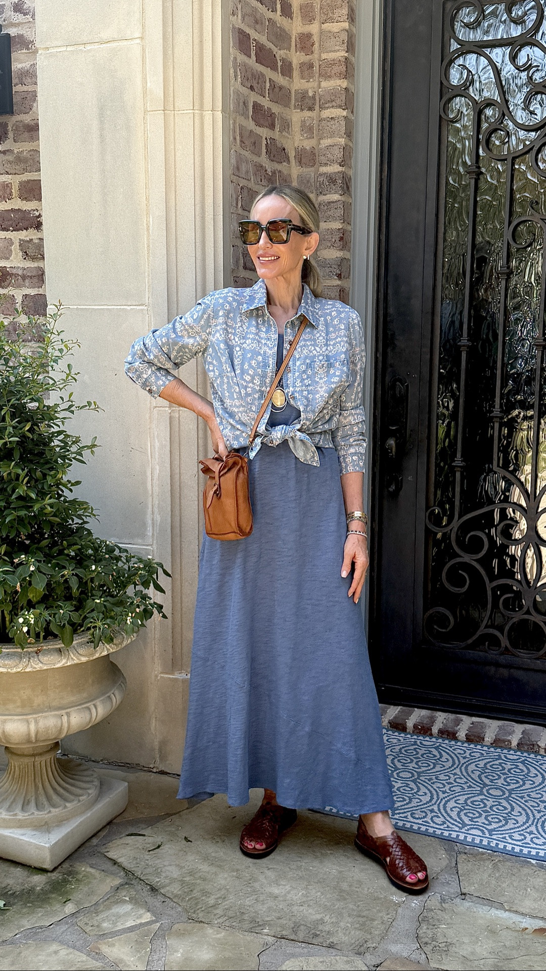The secret to transitioning your wardrobe from summer to fall? 🍂 It's all about versatile pieces that layer beautifully without sacrificing comfort. 
I'm obsessed with this look from @coldwatercreek—from the Serenity Dress in River Blue to the floral Tencel shirt, classic brown huarache sandals, and the perfect crossbody bag. These are the timeless staples I'll be reaching for all season long.

FALL TRANSITION STYLING

#LTKootd #LTKSeasonal #LTKOver40