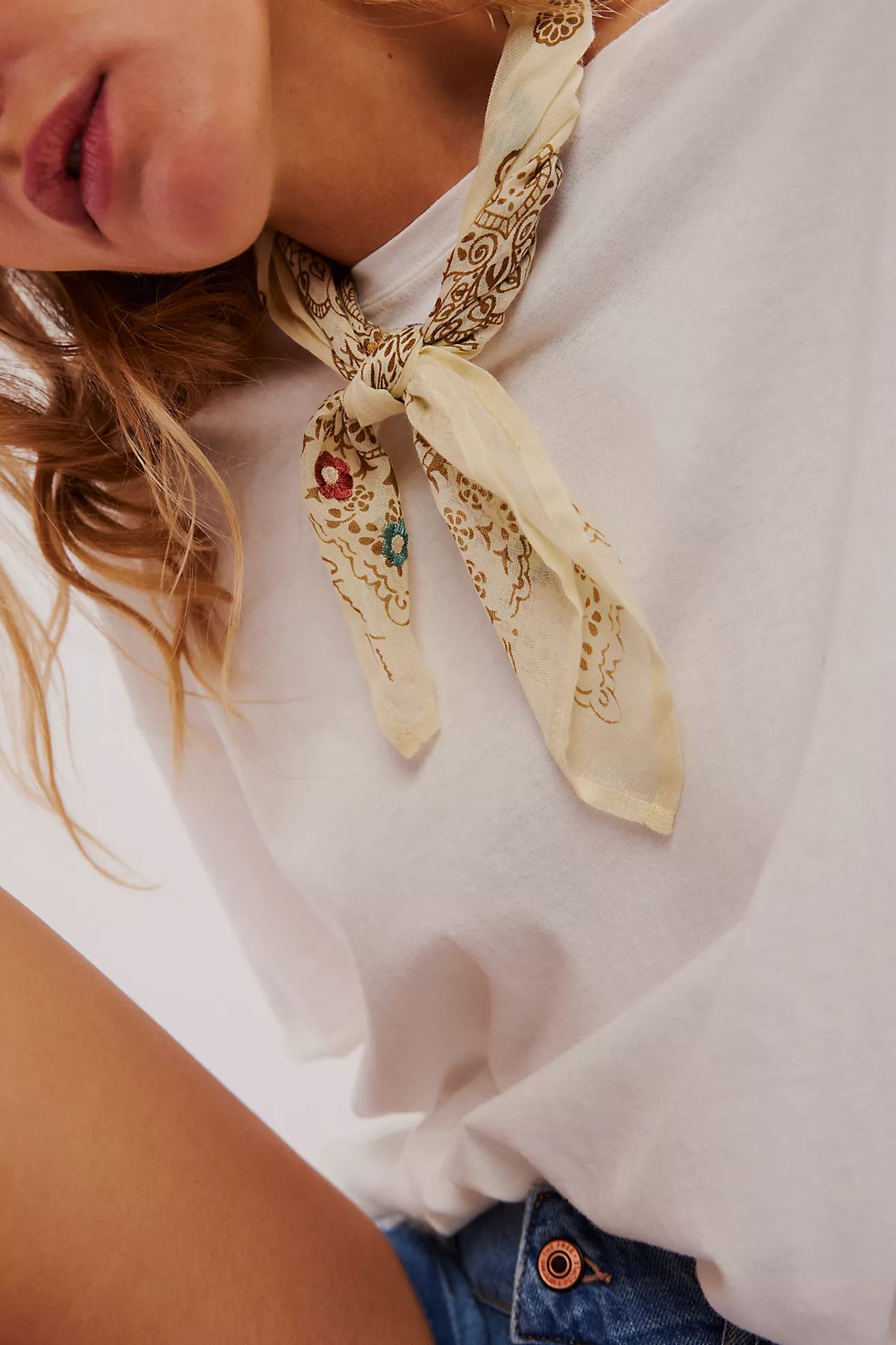 Embroidered Daisy Bandana | Free People (Global - UK&FR Excluded)