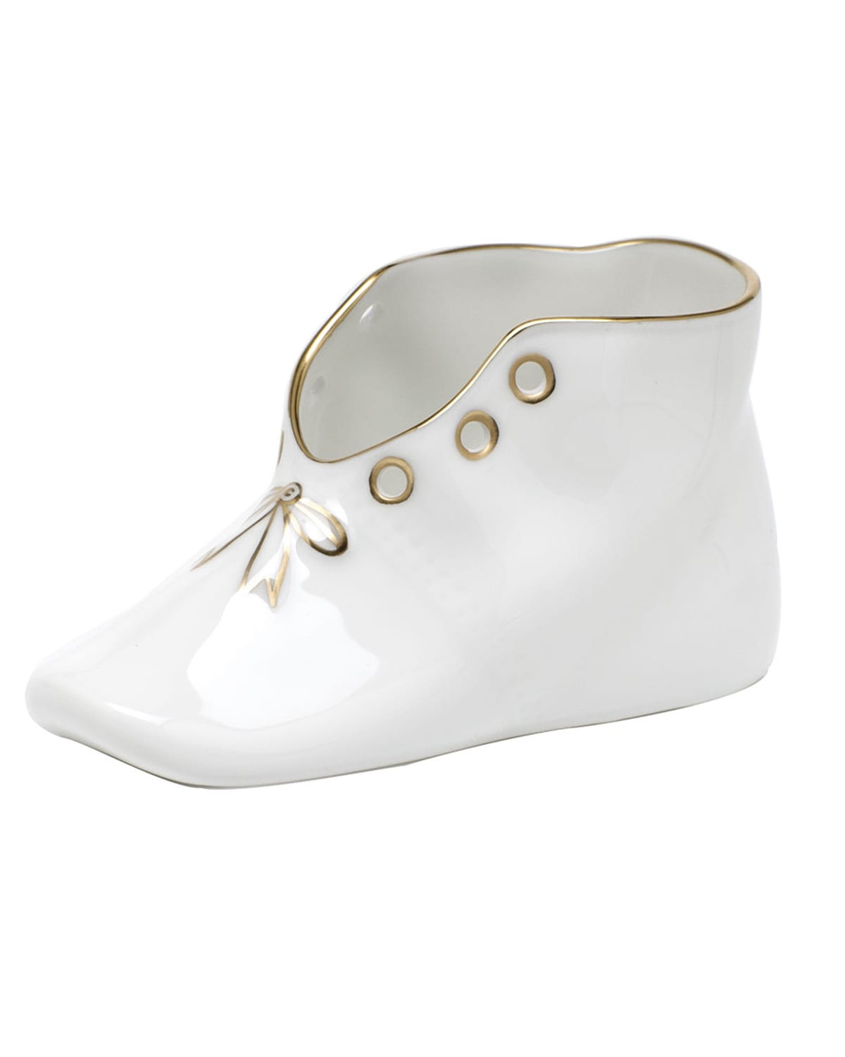 Golden Edge Porcelain Baby Shoe Keepsake | Horchow