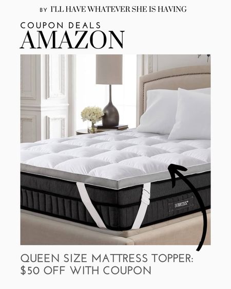 Amazon Deals - mattress topper - apply a coupon to get $50 off for Queen Size
Amazon daily deals, Amazon home, Amazon coupon, queen bed, bedroom, sleep

#LTKsalealert #LTKfamily #LTKhome