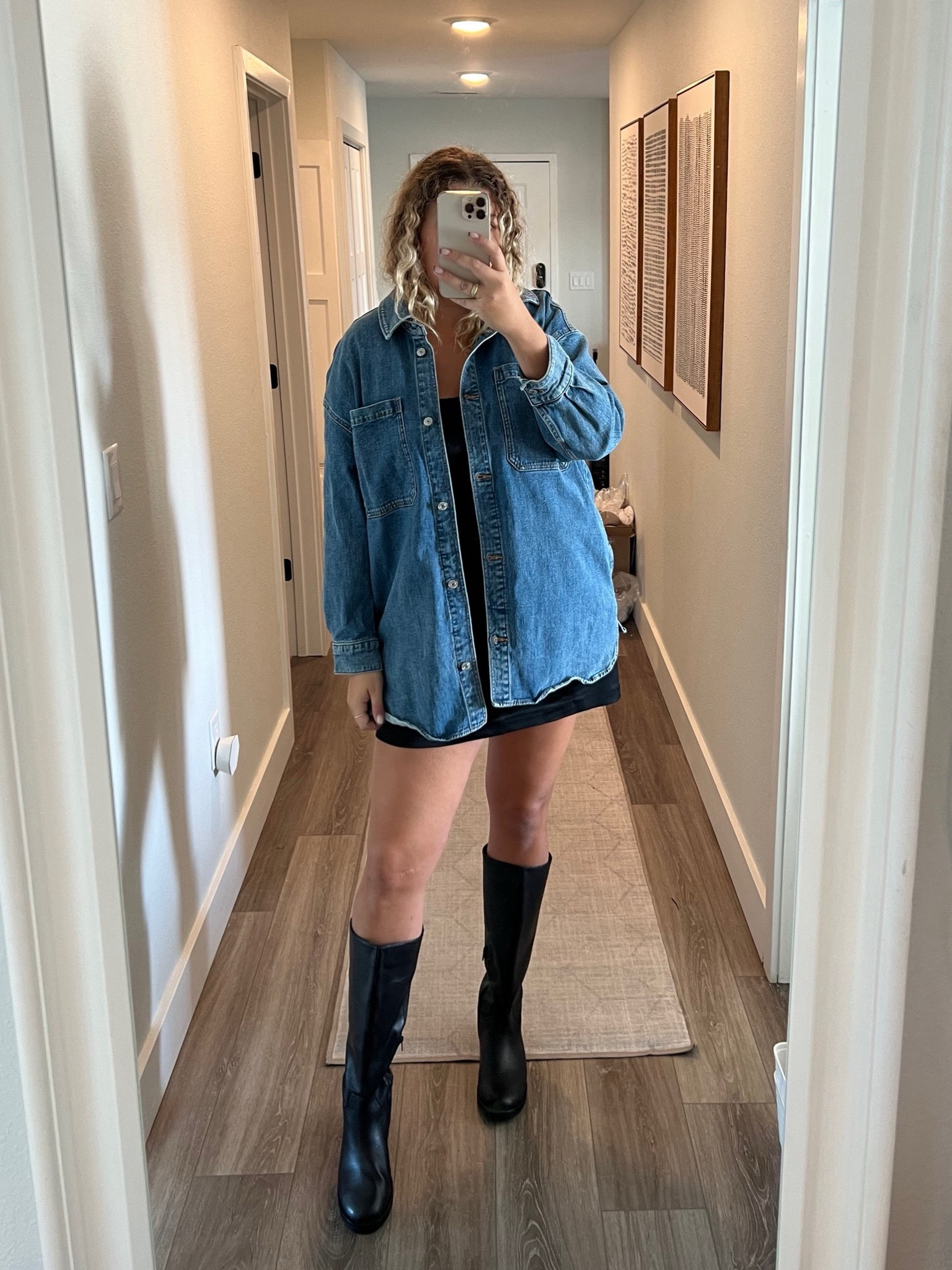 
Abercrombie outfit, mini skort, satin skirt, fitted satin shirt, oversized denim shirt, knee high boots, fall outfit, midsize outfit 

#LTKfindsunder100 #LTKmidsize #LTKstyletip 

#LTKFindsUnder100 #LTKStyleTip #LTKSeasonal