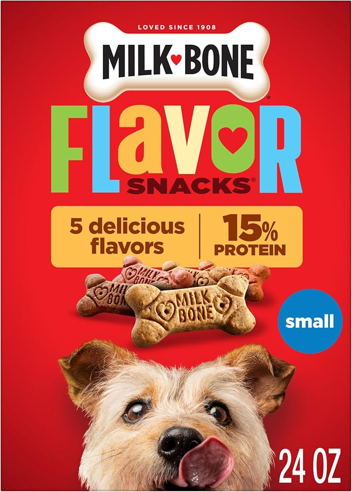 Milk-Bone Flavor Snacks Small Dog Biscuits, Flavored Crunchy Dog Treats, 24 Oz. Box | Amazon (US)