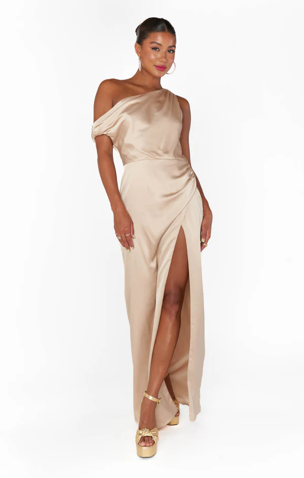 Jodie Dress ~ Champagne Luxe Satin | Show Me Your Mumu