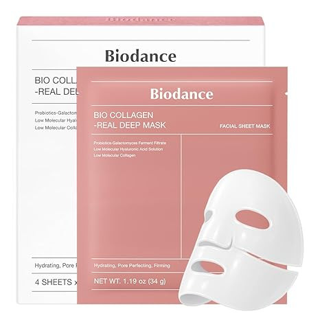 BIODANCE Bio-Collagen Real Deep Mask, Hydrating Overnight Hydrogel Mask, Pore Minimizing, Elastic... | Amazon (US)