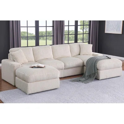 Tolzmann Sectional Sofa With 2 Ottomans | Wayfair North America