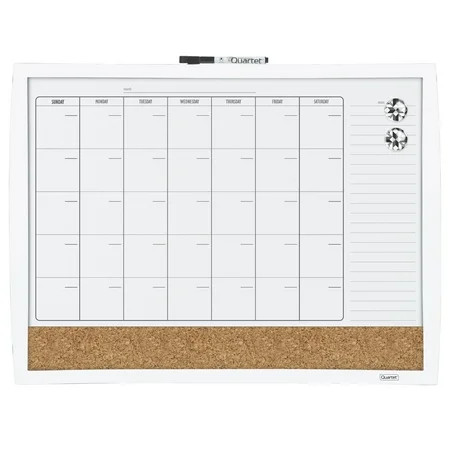 Quartet 3-In-1 Calendar Board, 17"" x 23"", Curved Frame, (38097-WT) | Walmart (US)