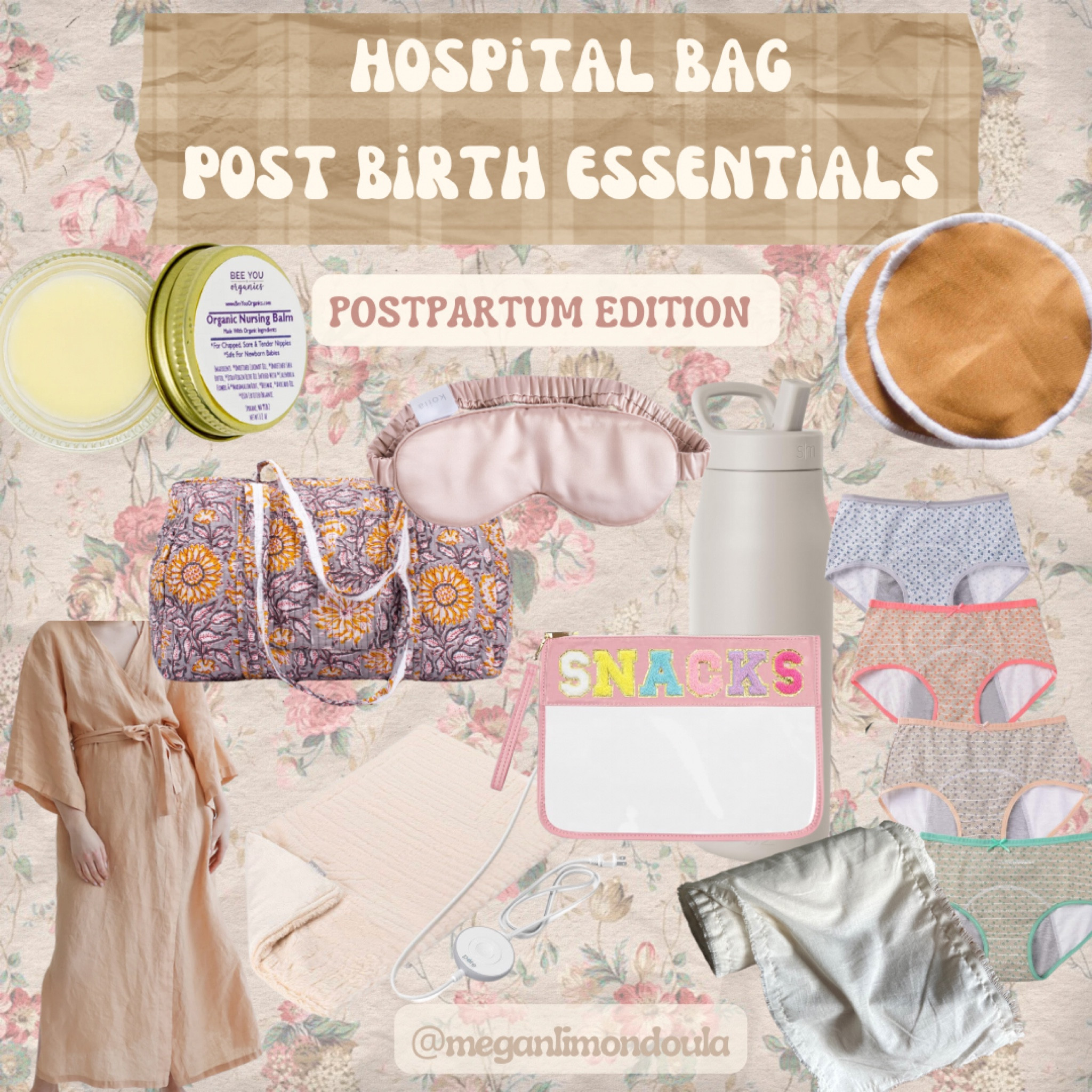 Hospital bag essentials 💗🌙☁️🧺🫶🏼