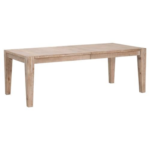 Cory Rustic Reclaimed Pine Brushed Gold Accent Extendable Dining Table - 84-102"W | Kathy Kuo Home
