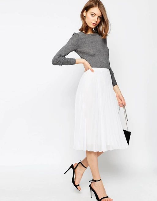 ASOS Pleated Midi Skirt | ASOS US