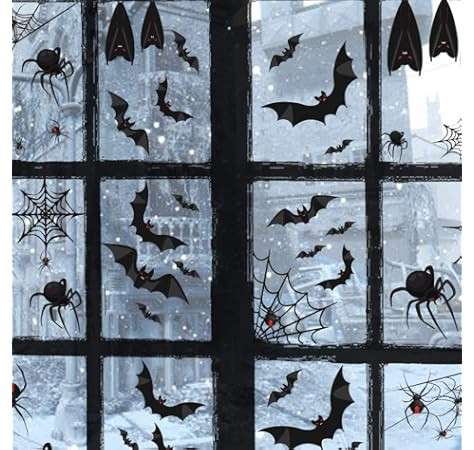 HOZZQ DIY Halloween Party Supplies PVC 3D Decorative Scary Bats Wall Decal Wall Sticker, Hallowee... | Amazon (US)