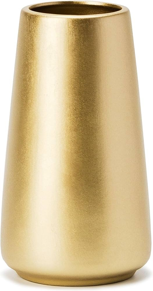 Light Gold Vase - 6" Gold Ceramic Flower vase for Home/Table/Accent Decor, Minimalist Modern Vase... | Amazon (US)