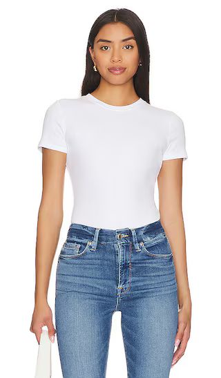 Rib Fitted Tee Bodysuit in White001 | Revolve Clothing (Global)