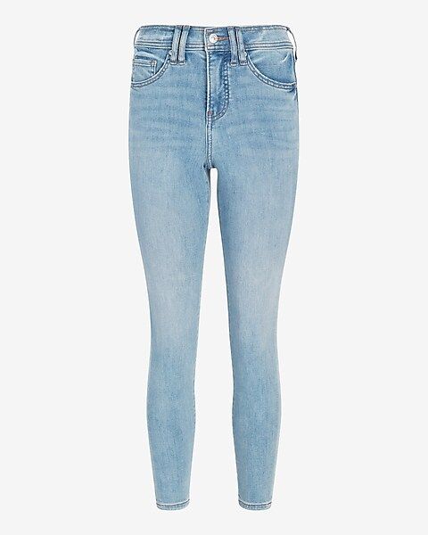 Mid Rise Light Wash Cropped Skinny Jeans | Express