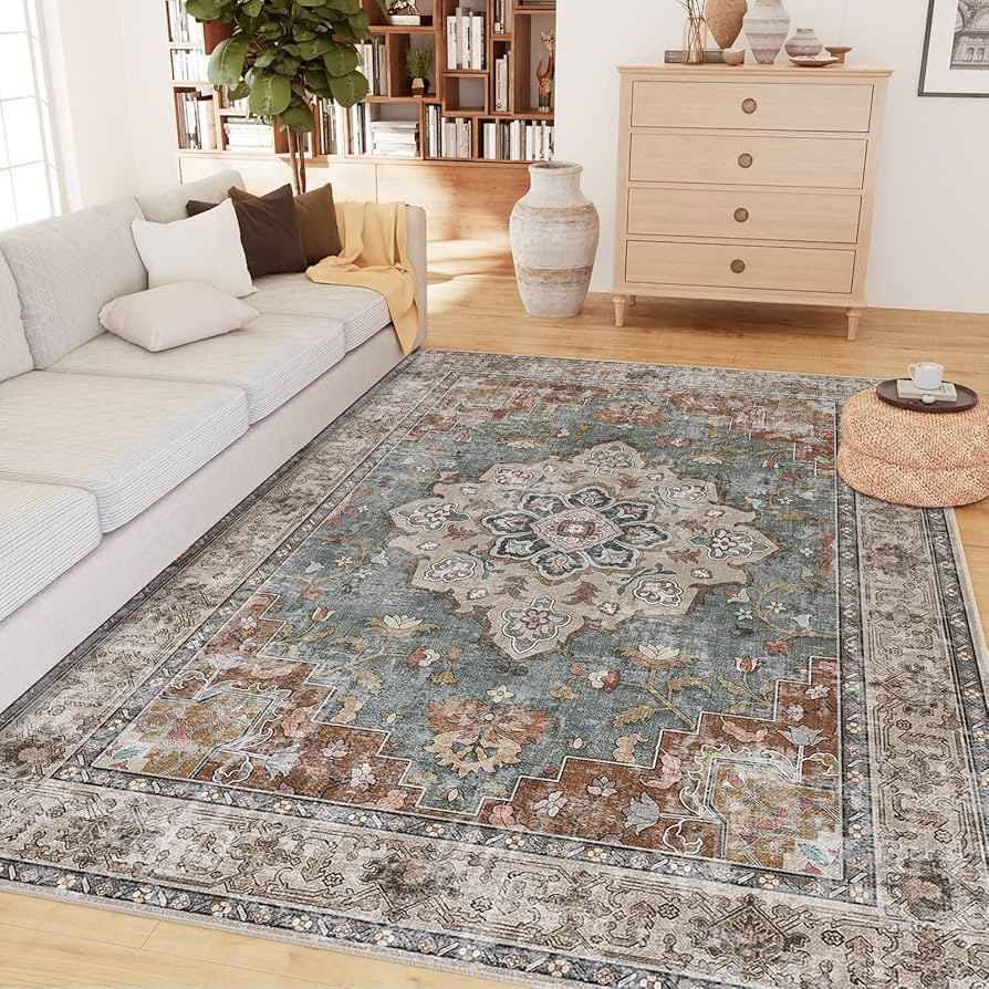 CAPALOCA Machine Washable Rugs Nursery Rug 5x7 Cute Girl Non Slip Low Pile Water Repellent Soft P... | Amazon (US)