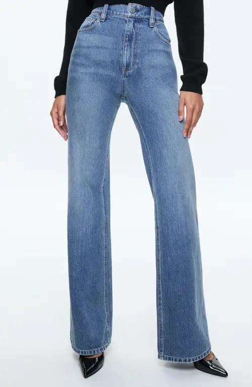 Alice + Olivia Weezy High Waist Wide Leg Jeans (Avery Blue)Weezy Wide Leg Jeans at Nordstrom, Size 27 | Nordstrom