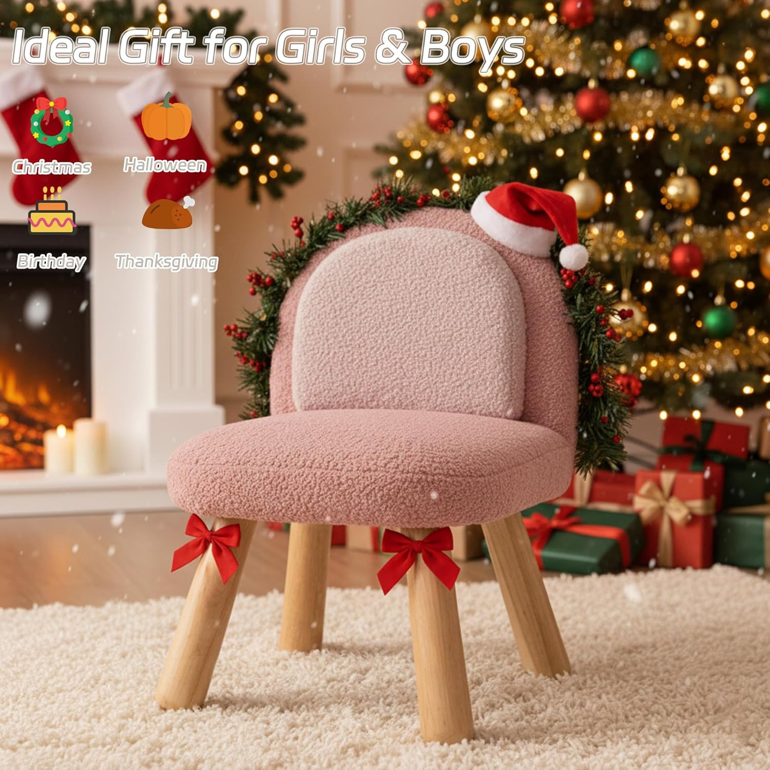 Kids Chair Toddler Chairs Comfy Sherpa Toddler Couch Sofa, Fluffy Kids Desk Chair for Drawing, Wo... | Amazon (US)