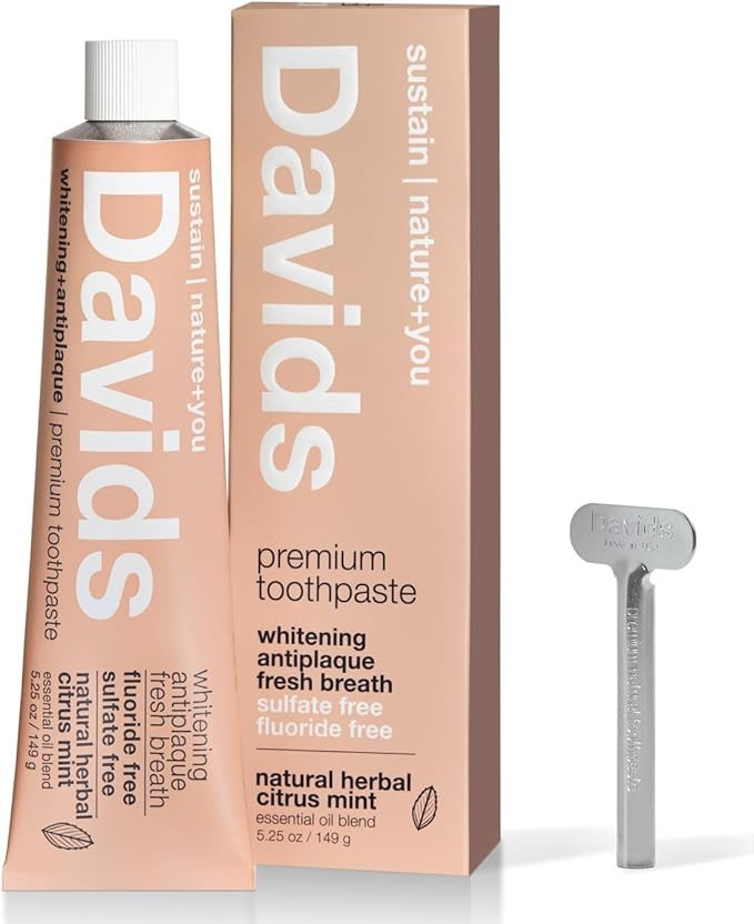 Davids Fluoride Free Toothpaste, Teeth Whitening, Antiplaque, SLS (Sulfate) Free, Promotes Enamel... | Amazon (US)