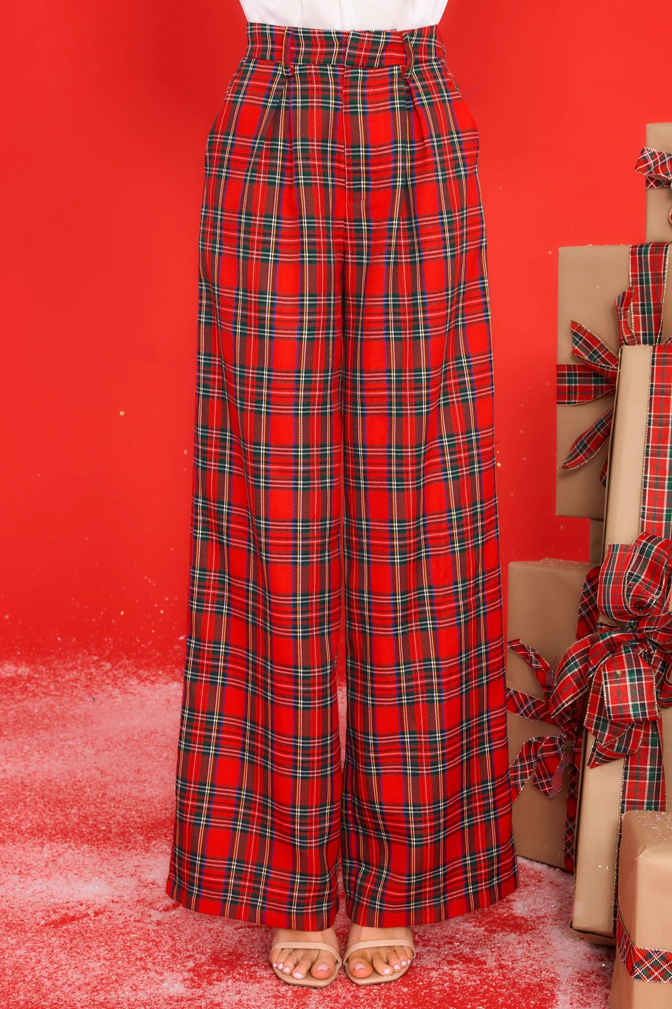 Coming Together Red Multi Plaid Pants | Red Dress 
