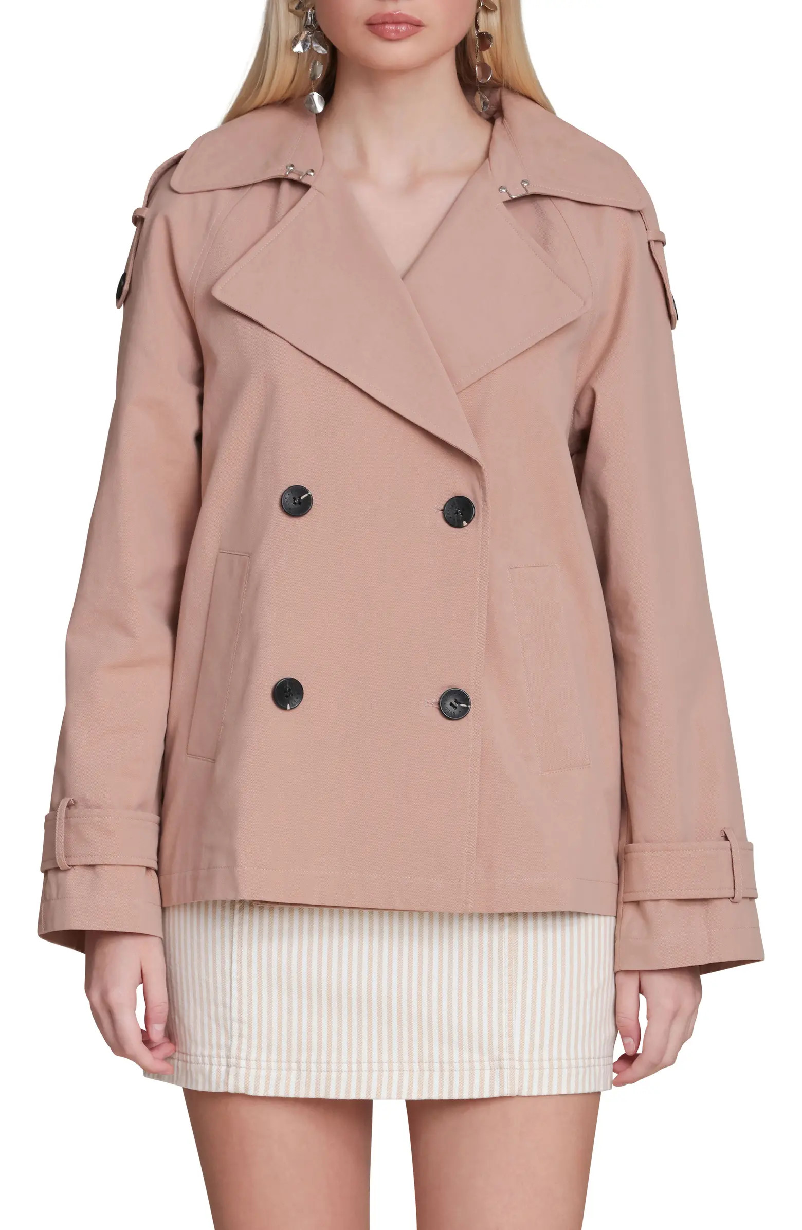 Double Breasted Short Trench Coat | Nordstrom