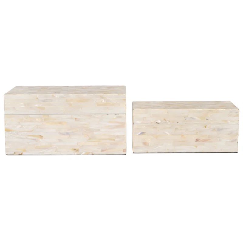 2 Piece Handmade Mother of Pearl Decorative Box Set | Wayfair North America