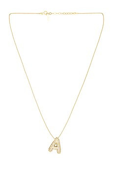 Maison Irem Sparkle Balloon Necklace in Gold Initial from Revolve.com | Revolve Clothing (Global)