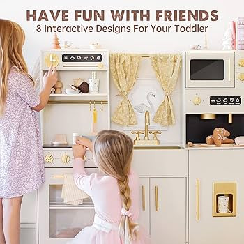 Tiny Land Play Kitchen for Kids, Toy Kitchen Set with Plenty of Play Features, New Modern Kids Wo... | Amazon (US)