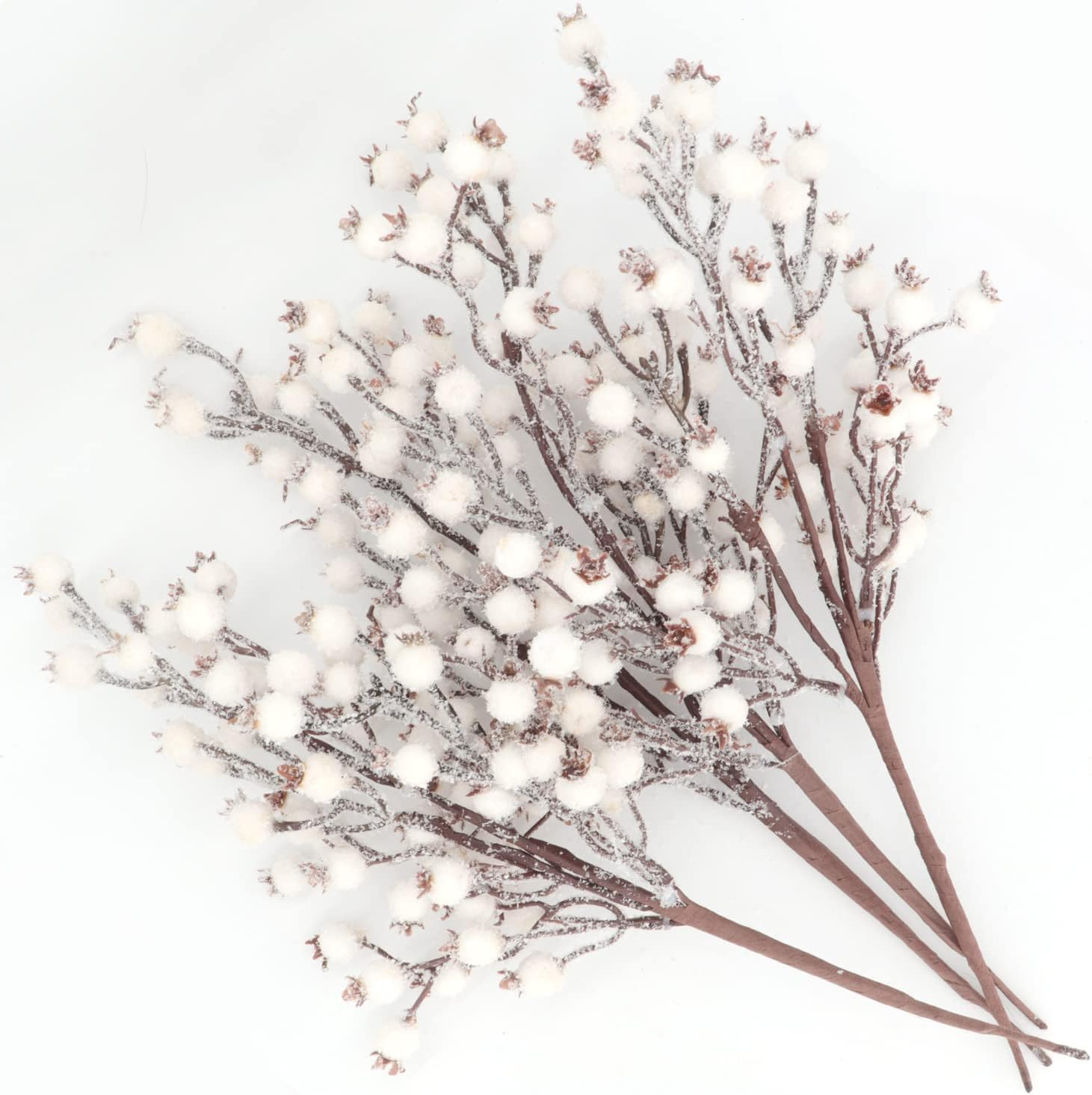 4 Pieces Artificial White Berry Stems Christmas Frosted Berries Branches Twigs Snowy Berry Picks ... | Amazon (US)