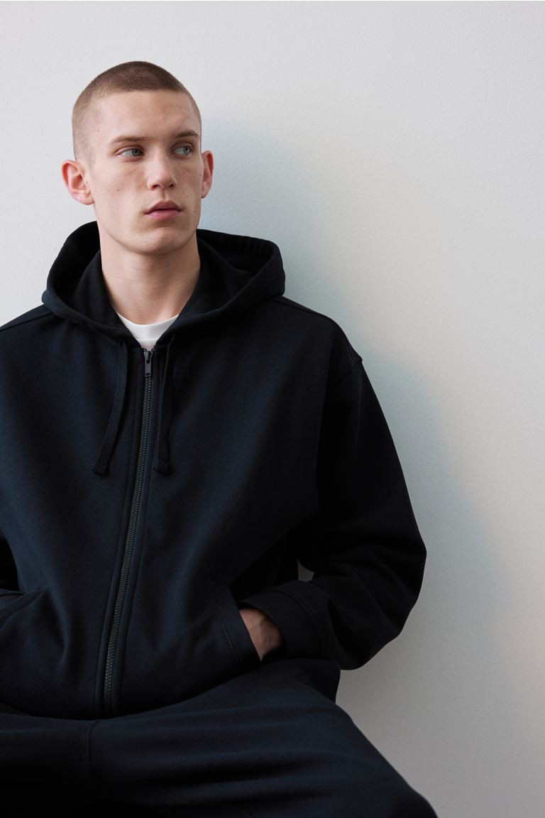 Loose Fit Hooded Jacket - Black - Men | H&M US | H&M (US + CA)