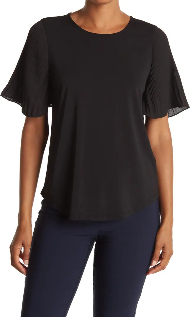 Pleated Woven Short Sleeve Top | Nordstrom Rack