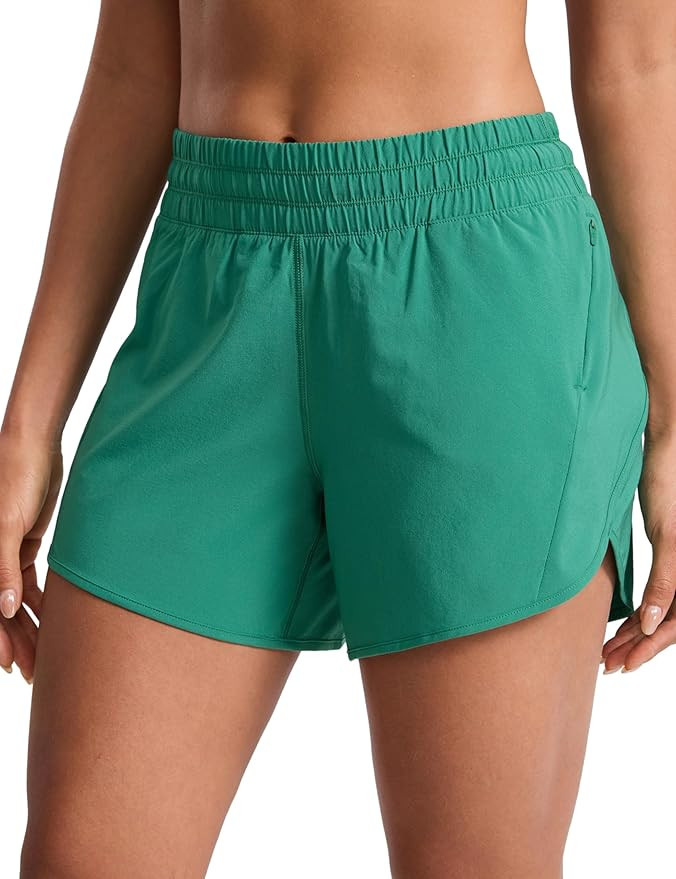 CRZ YOGA Dolphin Athletic Shorts for Women 5" - Mid Waisted Quick Dry for Running Workout Gym Tra... | Amazon (US)