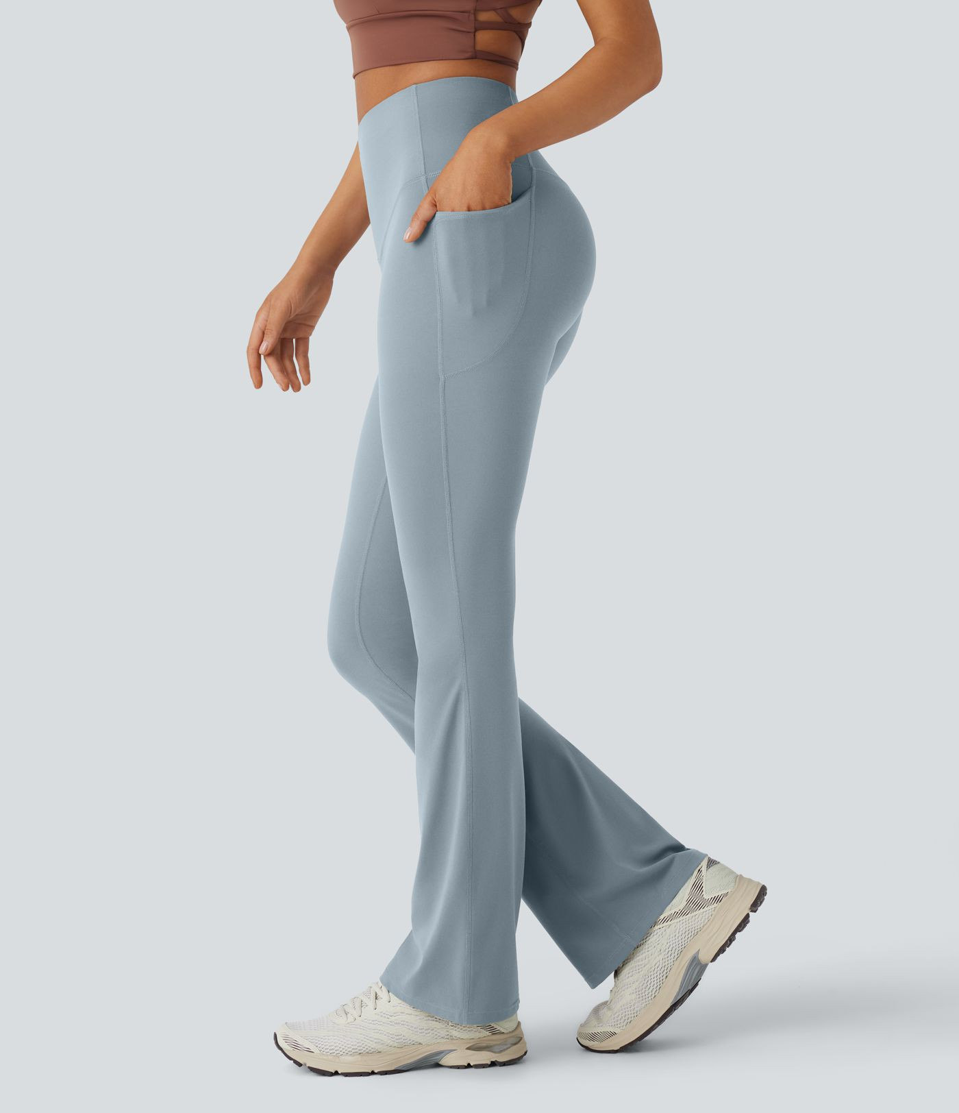 Women’s Halara UltraSculpt™ High Waisted Tummy Control Pocket Shaping Yoga Bootcut Leggings -... | HALARA
