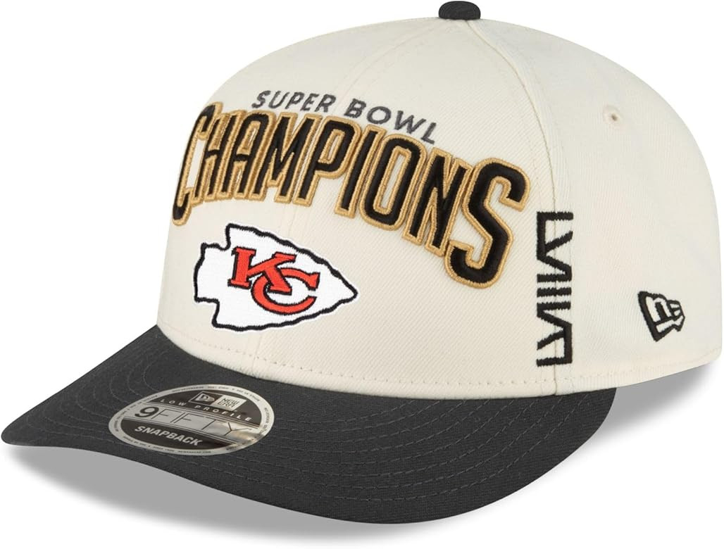 New Era Men's Cream/Black Kansas City Chiefs Super Bowl LVIII Champions Locker Room Low Profile 9FIFTY Adjustable Hat | Amazon (US)