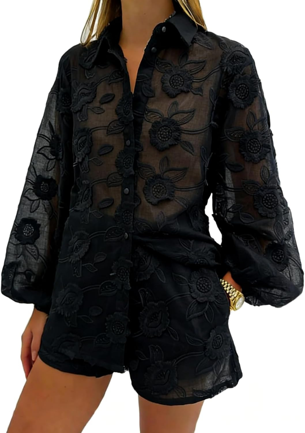 REASERAL Womens Lace 2 Piece Outfits Long Sleeves Lapel Jacket Top Lace Up Mini Shorts Casual Going Out Sets | Amazon (US)