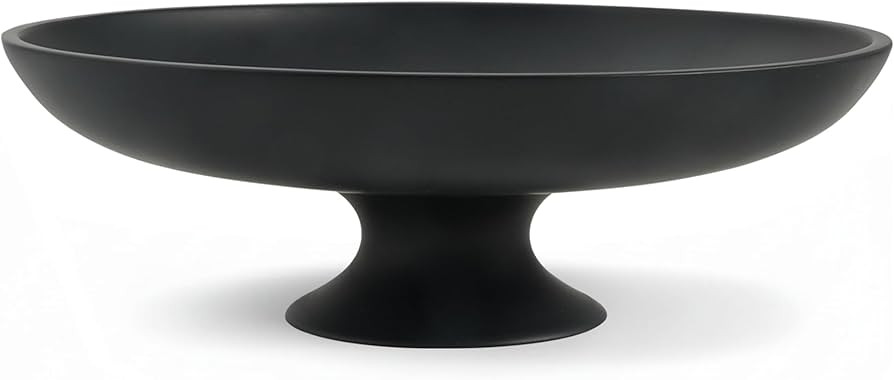 Black Concrete Fruit Bowl, Large Decorative Pedestal Bowl for Kitchen Counter, Modern Centerpiece... | Amazon (US)