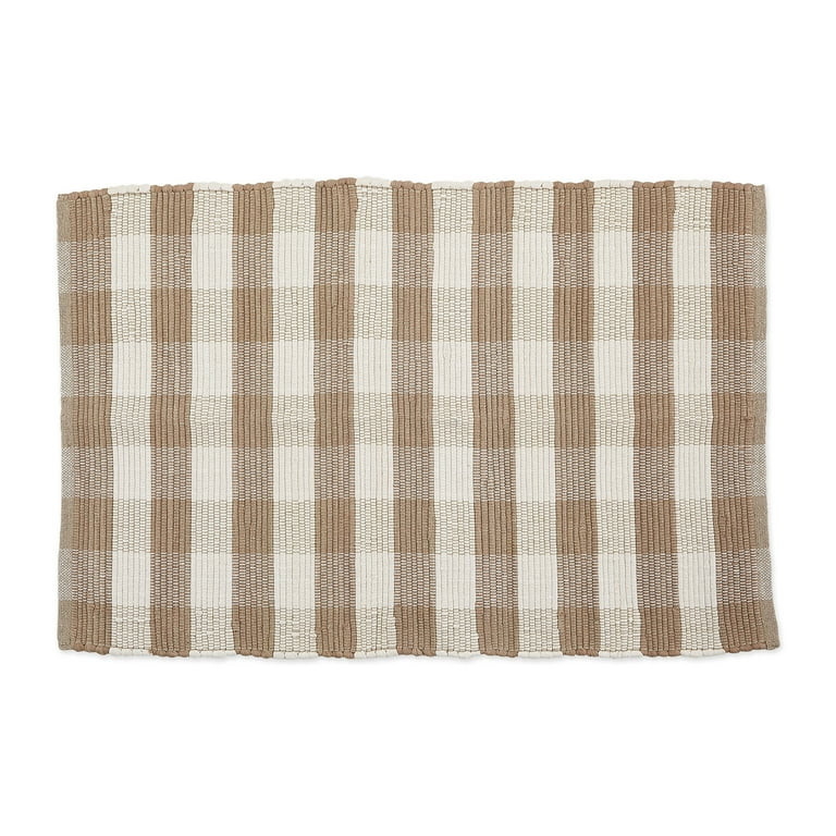 DII Stone & Cream Buffalo Check Rag Rug, 24" x 36" | Walmart (US)