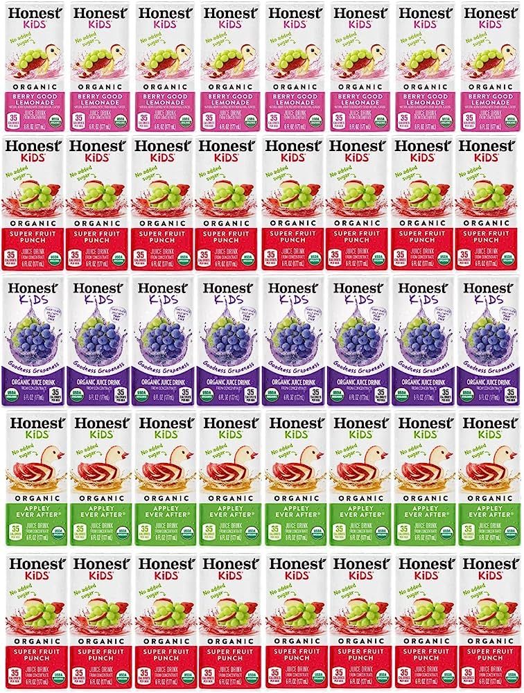 Honest kids Assorted Organic Juice Drink Variety Pack, 6 Fl Oz, (40 Count) | Amazon (US)