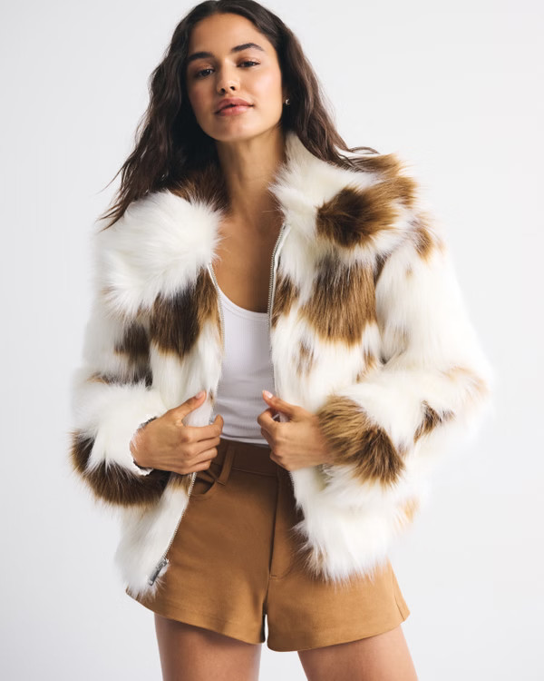 Short Faux Fur Coat | Abercrombie & Fitch (US)