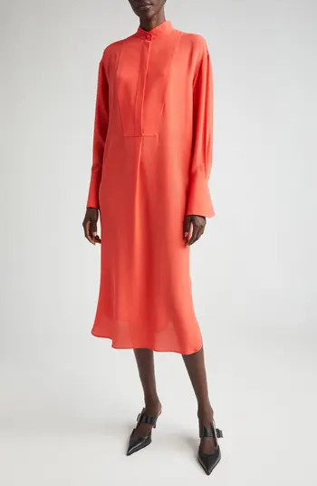 McQueen Long Sleeve Silk Shirtdress | Nordstrom | Nordstrom