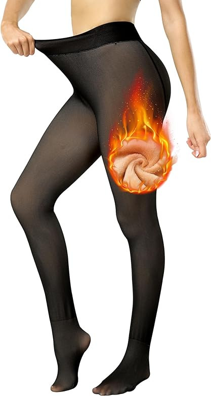 ATHVOTAR Fleece Lined Winter Warm Leggings for Women Thick Thermal Velvet Tights | Amazon (US)