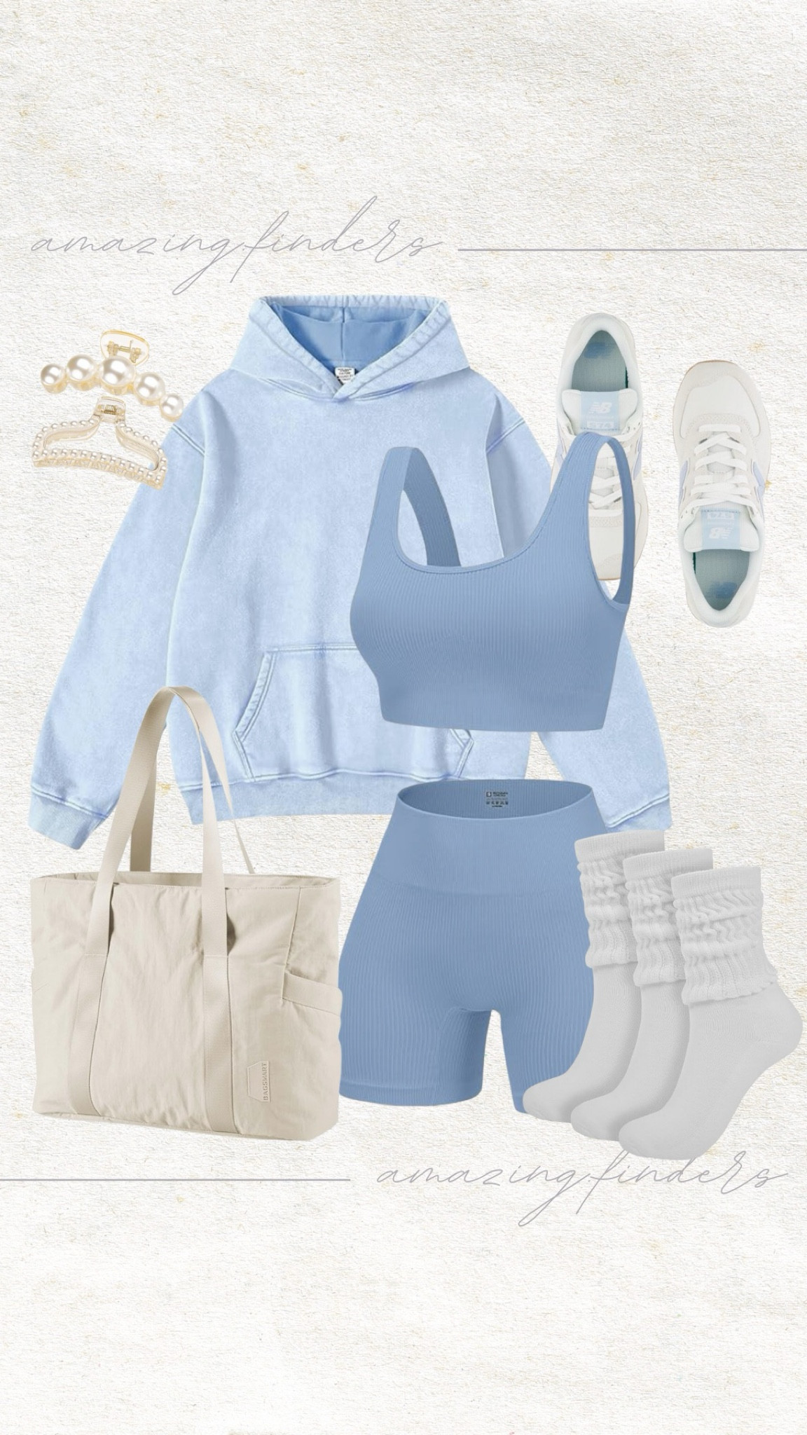 4 Piece Workout Sets for Women Seamless Ribbed High Waist Yoga shorts with Sports Bra Outfits,
BomKinta Crew Slouch Socks Women - Retro Scrunch Short Sock - Soft Solid Ankle Socks Size 5-11,
Mens Hoodies Pullover Oversized Hoodie Wash Plush Cotton Hooded Sweatshirt Vintage Heavyweight Hoodie Men Streetwear,
New Balance Women's 574 V2 All Day Sneaker,
BAGSMART Tote Bag for Women with Zipper, Gym Tote with Compartments, Work Tote Nurse Dance Yoga Bag for Sport, Travel,
Leezmark Pearl Hair Claw Clips, Large Barrettes for Thin, Thick, Curly or Long Hair, White Jaw Clips Hair Accessories for Women and Girls

Follow my shop @amazingfinders on the @shop.LTK app to shop this post and get my exclusive app-only content!

#liketkit 
@shop.ltk
https://liketk.it/54KXM

#LTKActive #LTKFitness #LTKStyleTip