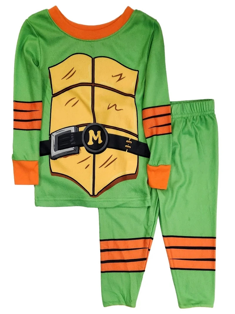 TMNT Toddler Boys Green & Orange Michelangelo 2-Piece Pajama Set 2T | Walmart (US)