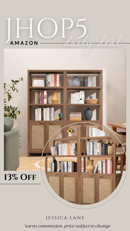 Amazon Daily Deal, save 13% on this gorgeous rattan tall tall bookshelf with storage cabinets.Bookshelf, storage shelf, media cabinet, accent cabinet, tall book case, Amazon home, Amazon furniture, Amazon deal

#LTKsalealert #LTKhome #LTKstyletip