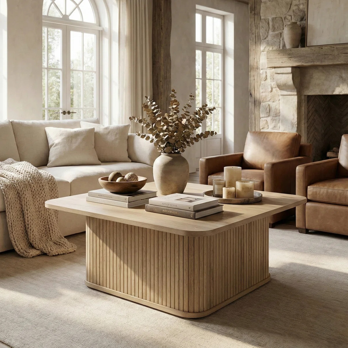 Aurel 31.5" Fluted Square Coffee Table | Wayfair North America
