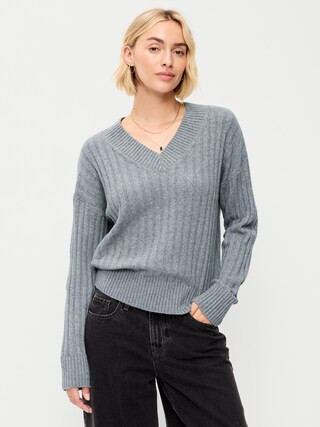 SoSoft Ribbed V-Neck Sweater | Old Navy (CA)