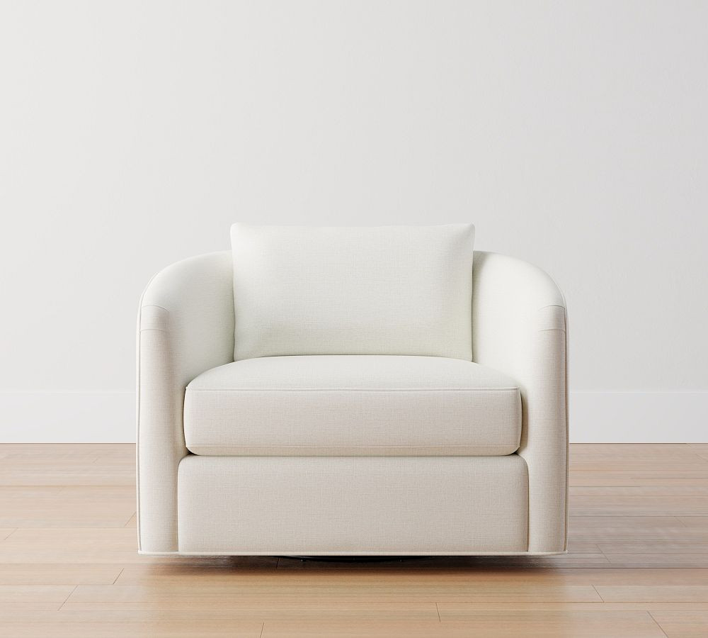 Remmy Upholstered Swivel Armchair | Pottery Barn (US)