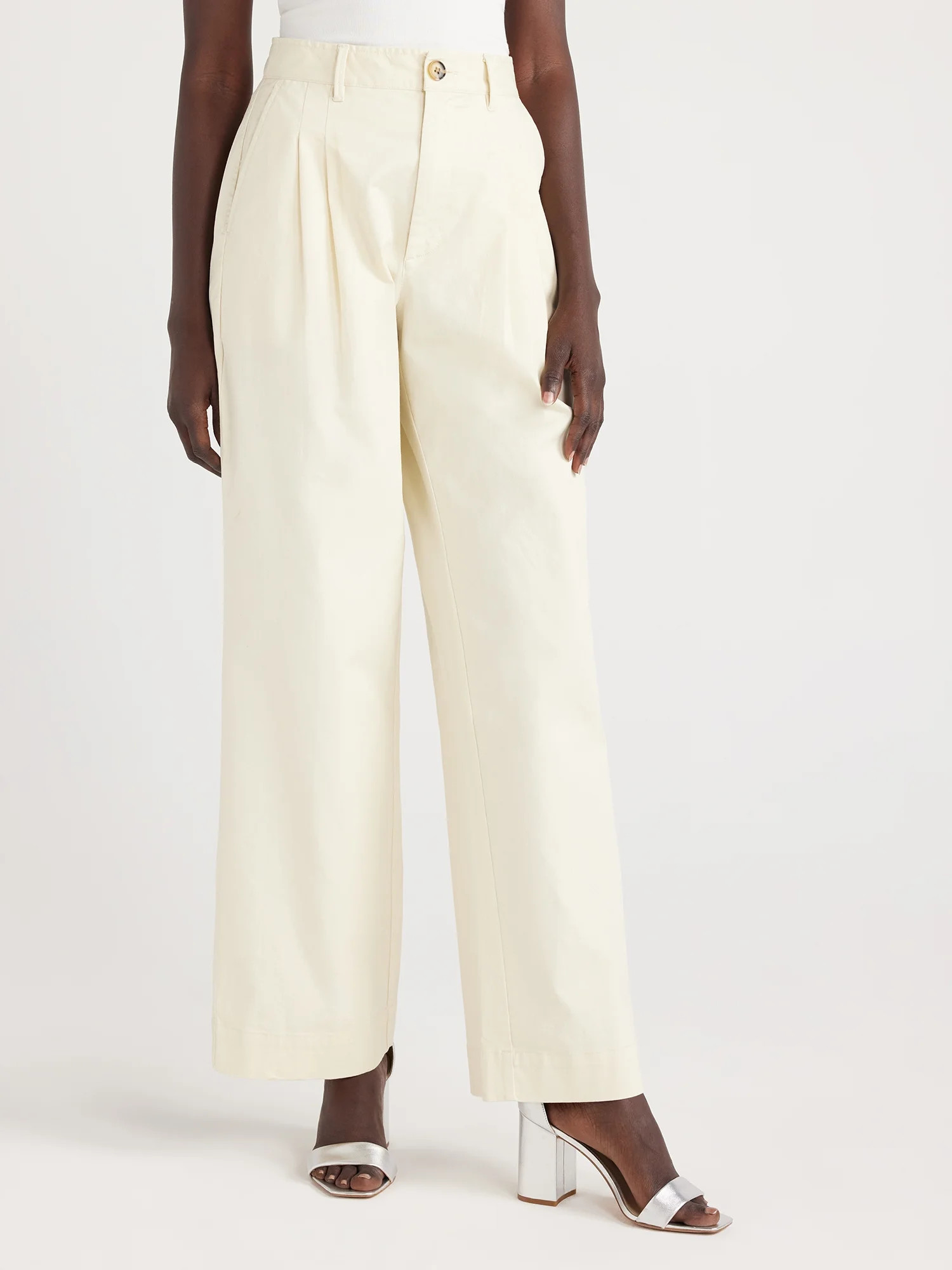 Free Assembly Women’s Wide Leg Chino Pants, 31” Inseam, Sizes 0-22 | Walmart (US)