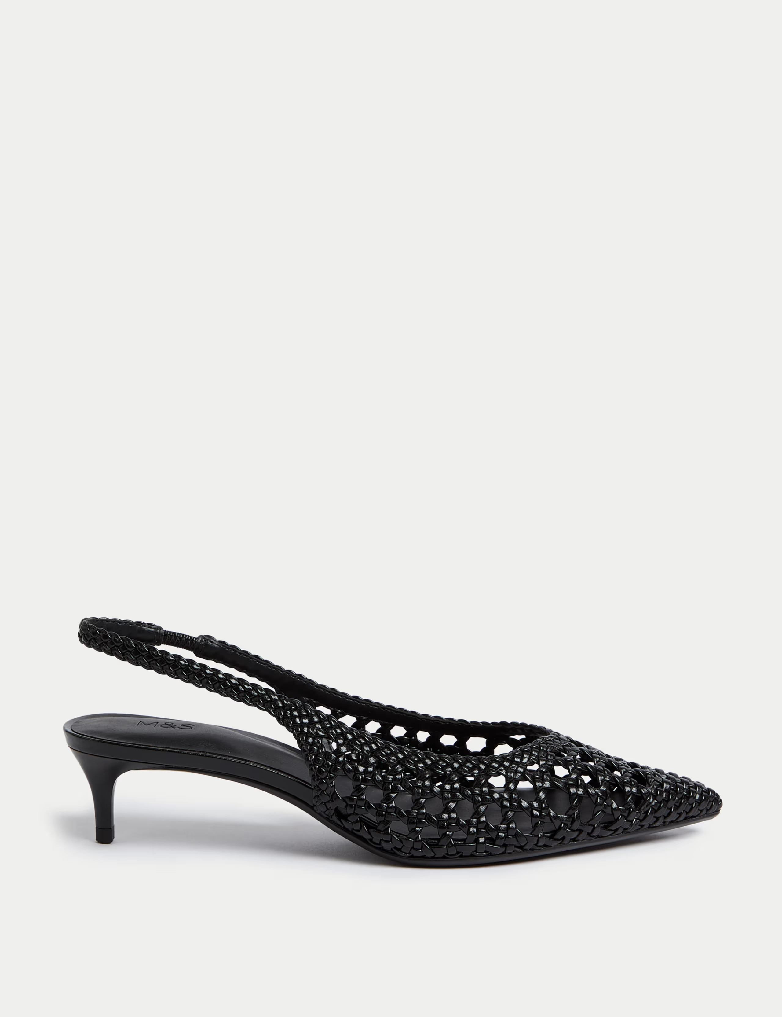 Woven Kitten Heel Slingback Shoes | Marks & Spencer (UK)