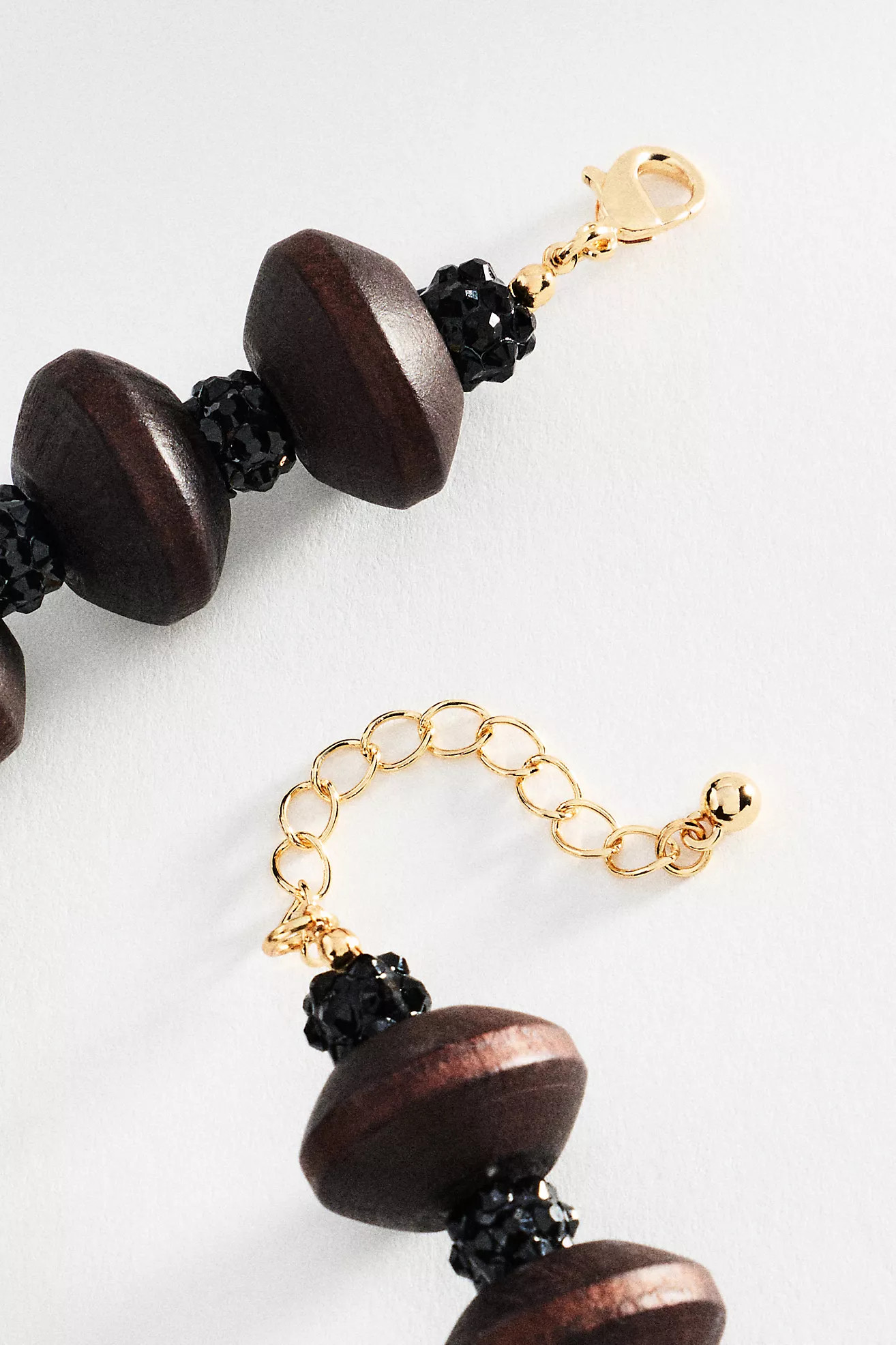 Chunky Crystal Wooden Bead Necklace | Anthropologie (US)